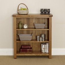 Rustic Oak Low Bookcase with