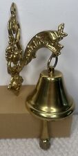 Wall Mounted Brass Bell With Stunning Mounting Plate Vintage