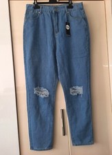 Boohoo ladies Mom light blue