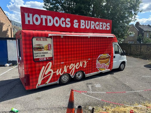 Catering van burger food - burger, van,