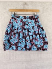 Zara Floral Hawaiian Mini Skirt Size XS Waist 26" Pleated Lined Side Zip BNWT