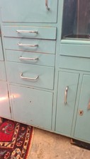 Large Mid Century Kitchen Cabinet/ Larder, vibrant original paint,