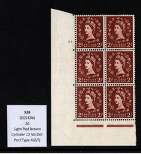 Wilding Specialist - S38 2d St Edwards Crown Cyl 13 No Dot Perf A (MNH)