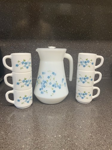 Arcopal milk glass jug and - arcopal,
