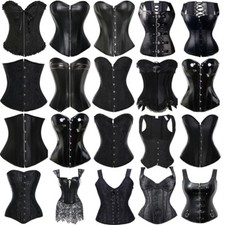Women Black Steampunk Overbust