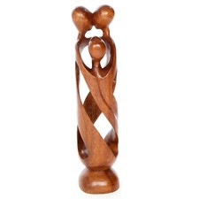 Fair Trade Hand Carved Wooden Abstract Figure - FAMILY OF 3