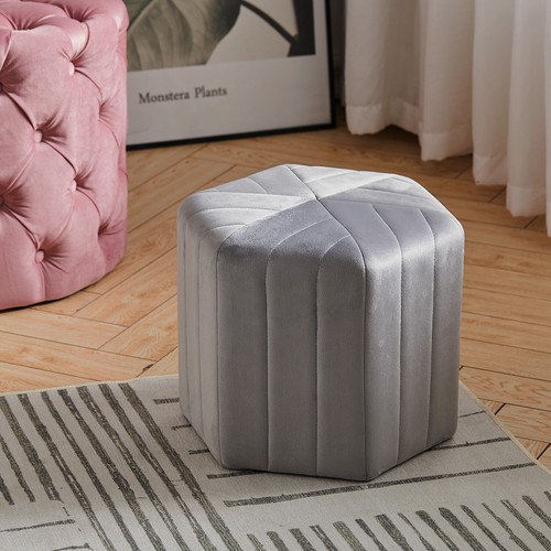 Grey diamond tufted ottoman - grey,