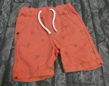 NEXT COTTON SHORTS ORANGE WITH CACTUS PRINT AGE 6-9 MONTHS