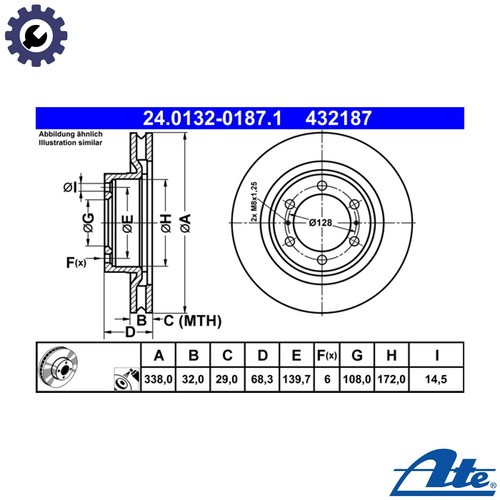 Brake disc 0132 0187 1 - 2x,