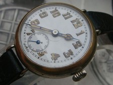 WW1 Vintage nickel military 7 jwl trench watch running well & all original c1915