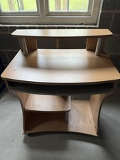 Computer Desk with Pull-Out Keyboard Tray and Top Shelf
