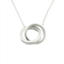 Tiffany & Co Sterling Silver 1837 Interlocking Circles 40cm Necklace USED JAPAN