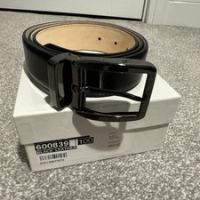 Russell & Bromley Men's Tango Black Leather Belt 100/40 Brand New In Box