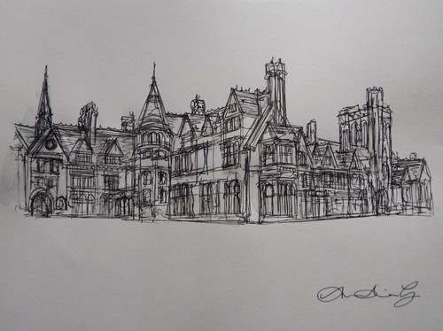 Hand drawn ink - hand, drawing