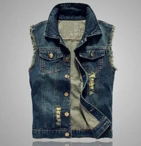 Mens ripped denim vest - ripped,