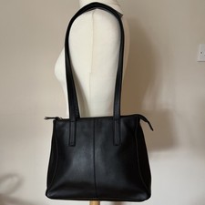 Lloyd Baker Shoulder Bag Black Napa Leather Handbag Tote Double Straps