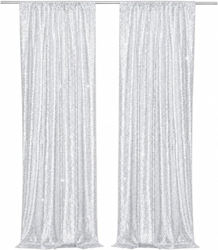 Silver sequin backdrop - silver,
