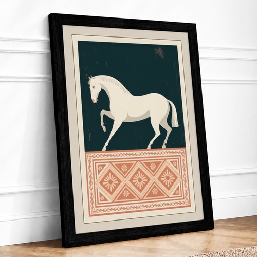 Classical horse vintage - vintage, framed