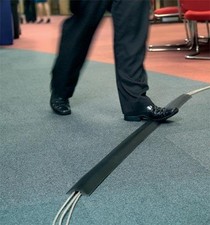 Zexum� Black Rubber Cable Tidy Floor Cover Protector Trunking 67mm x 12mm