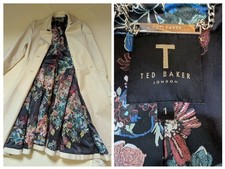 TED BAKER KAPRISS Size TB 1 MAC double breasted beige stitch detail trench coat