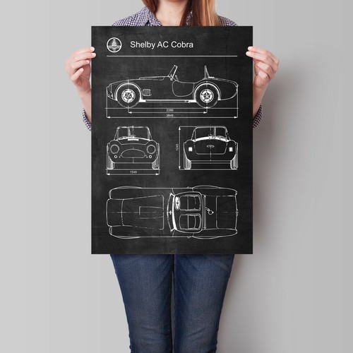 Shelby cobra poster car - shelby, ac