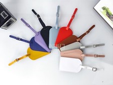 Leather Luggage Tags Suitcase Id Card Name Label Baggage Address Travel Holiday