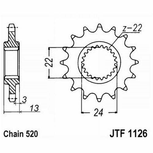 Sprocket 1126 z16 - sprocket,