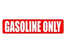 Gasoline only vinyl sticker - only,