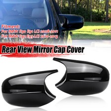 2X Gloss Black Wing Mirror Cover Cap For BMW E81 E87 E90 E91 E92 E93 LCI 08-13