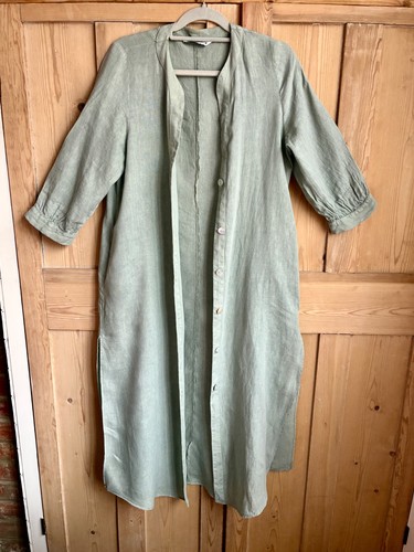 Zara long sage green linen