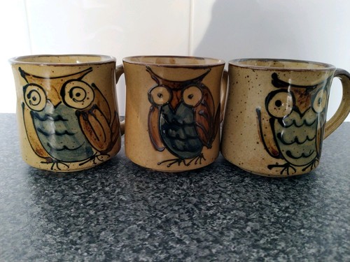 Vintage stoneware mugs tea - stoneware,