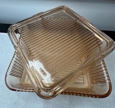 Vintage 8” Square Amber