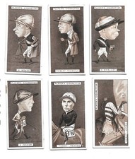 RACING CARICATURES SIX CARDS  JOHN PLAYERS CIGARETTES