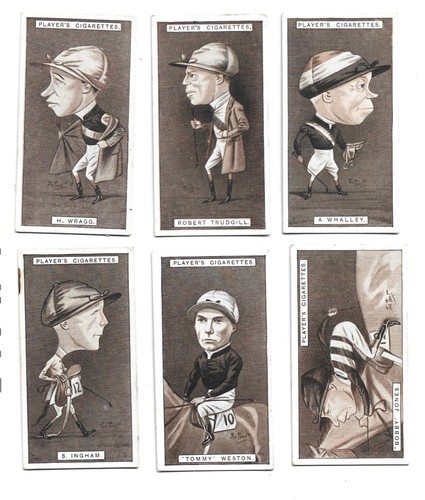 Racing caricatures six cards - racing,