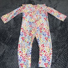 George girls white floral sunsafe uv swimsuit 9-12 months Good