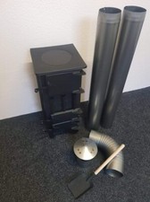 STOVE LOG BURNER & FLUE SYSTEM PIPES SET 6.5KW GARAGE SHED WORKSHOP 125mm 5"