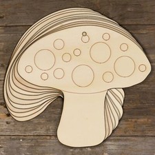 10x Wooden Toadstool Craft