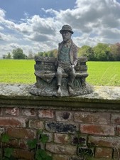 Rare Vintage Albert Einstien Sitting On Hydepark Bench Garden Showpiece