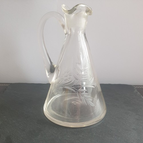 Vintage hand blown etched - hand,