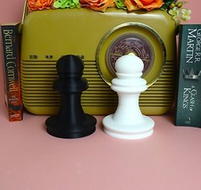 Large Black & White Decorative Pawn Chess Piece | Giant Chess Decor Ornament