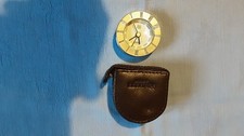 Hacket travel alarm clock with leather case