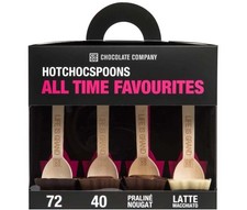 4 x 50g Hot Chocolate Spoons Dark Choc Praline Nougat Latte Macchiato *BBE09/25*