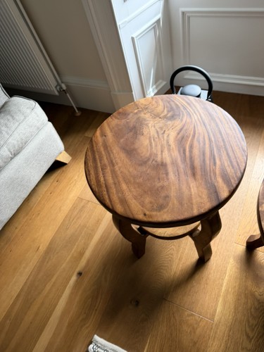 Solid wood side table - side,