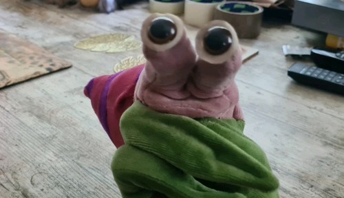 Vintage snail puppet - /, hand