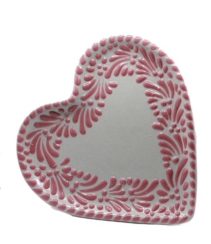 Talavera heart cake stand hand - talavera,