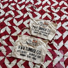 Vintage Lot Of 2 Canvas Lumber