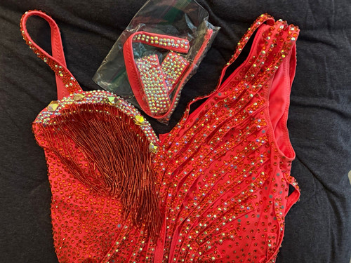 Women red rhinestone - red,