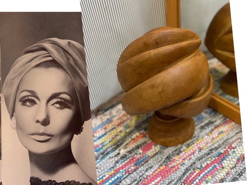 Vintage wooden hat - wooden, block