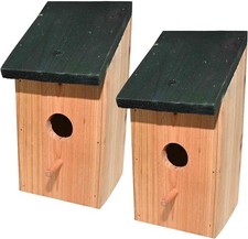 2X Wooden Bird Nesting Box