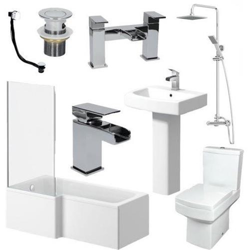 Complete bathroom suite - bathroom, l